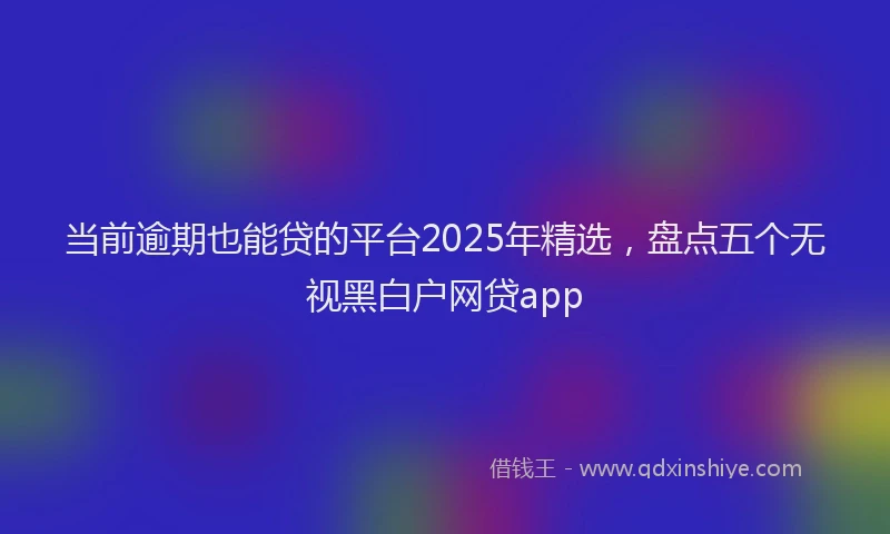 当前逾期也能贷的平台2025年精选，盘点五个无视黑白户网贷app