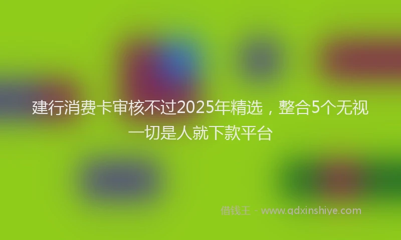 建行消费卡审核不过2025年精选，整合5个无视一切是人就下款平台