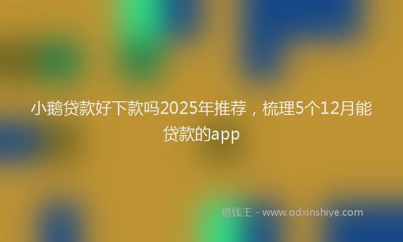 小鹅贷款好下款吗2025年推荐，梳理5个12月能贷款的app