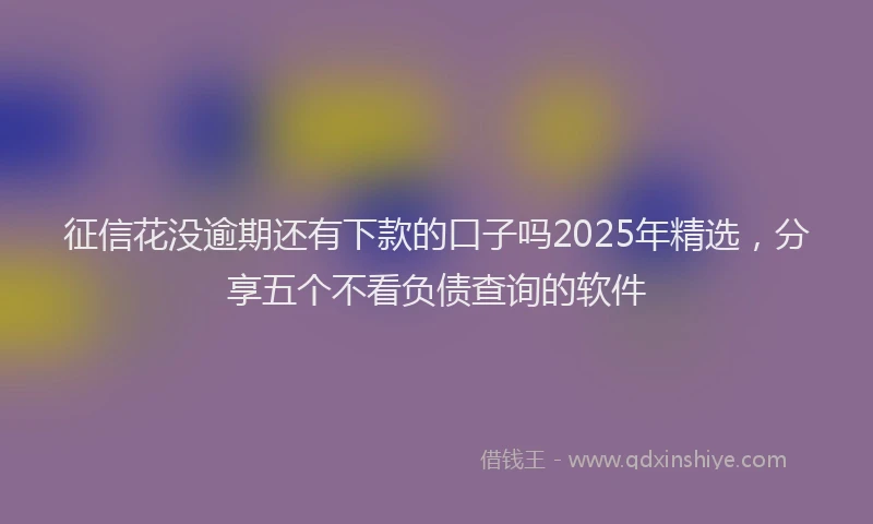征信花没逾期还有下款的口子吗2025年精选，分享五个不看负债查询的软件