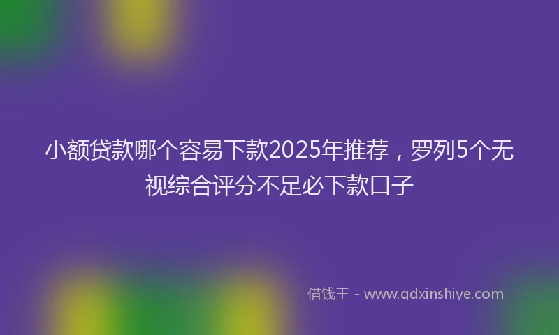 小额贷款哪个容易下款2025年推荐，罗列5个无视综合评分不足必下款口子