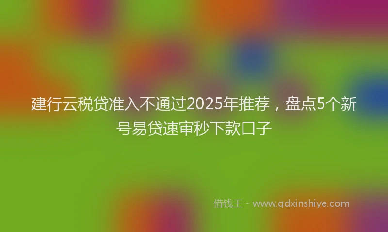 建行云税贷准入不通过2025年推荐，盘点5个新号易贷速审秒下款口子