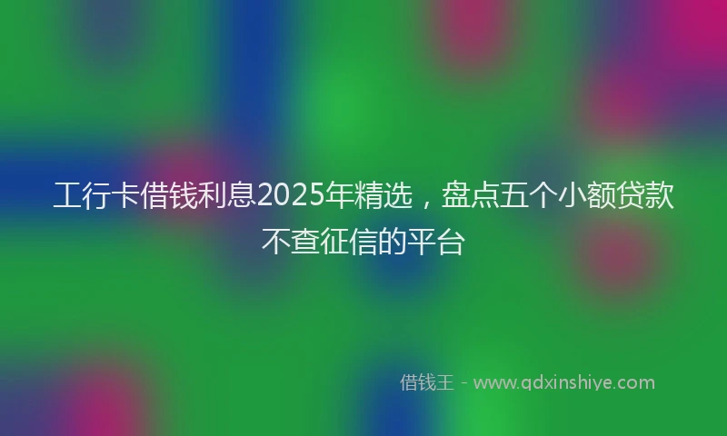 工行卡借钱利息2025年精选，盘点五个小额贷款不查征信的平台