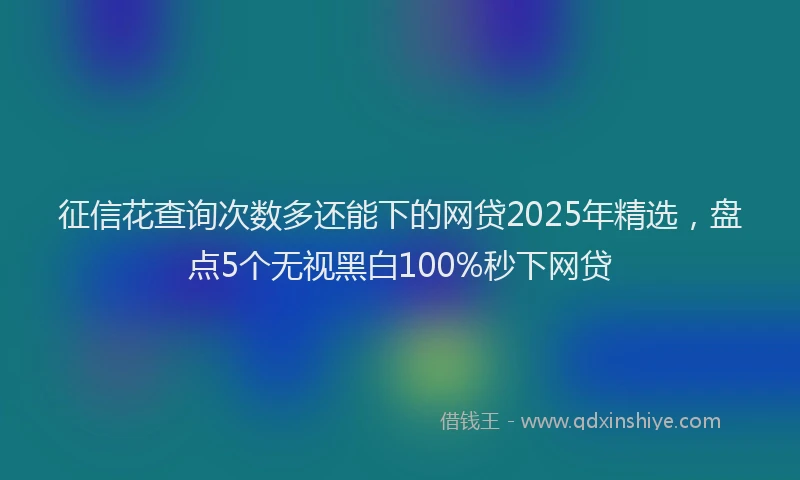征信花查询次数多还能下的网贷2025年精选，盘点5个无视黑白100%秒下网贷