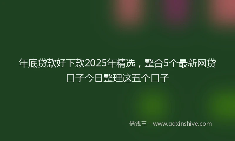 年底贷款好下款2025年精选，整合5个最新网贷口子今日整理这五个口子