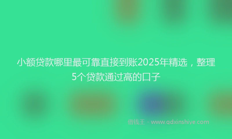 小额贷款哪里最可靠直接到账2025年精选，整理5个贷款通过高的口子