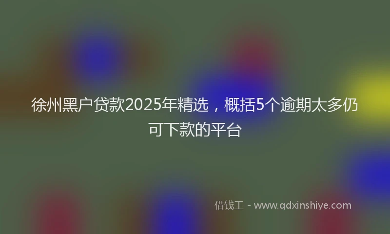 徐州黑户贷款2025年精选，概括5个逾期太多仍可下款的平台