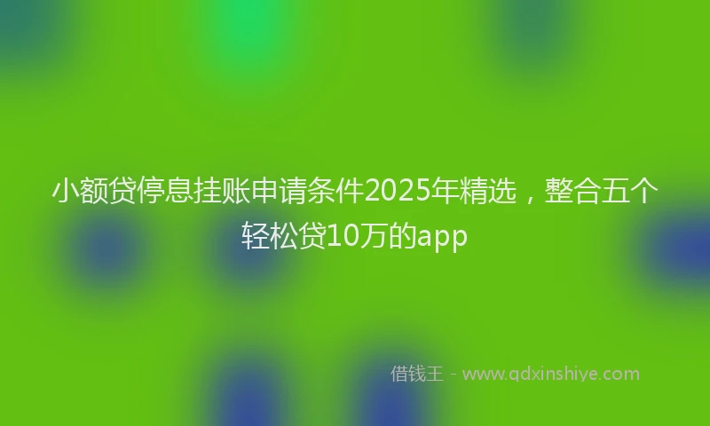 小额贷停息挂账申请条件2025年精选，整合五个轻松贷10万的app