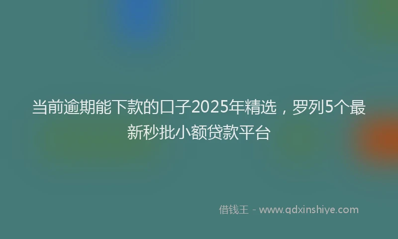 当前逾期能下款的口子2025年精选，罗列5个最新秒批小额贷款平台