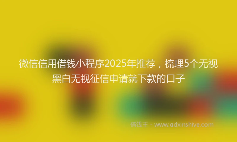 微信信用借钱小程序2025年推荐，梳理5个无视黑白无视征信申请就下款的口子