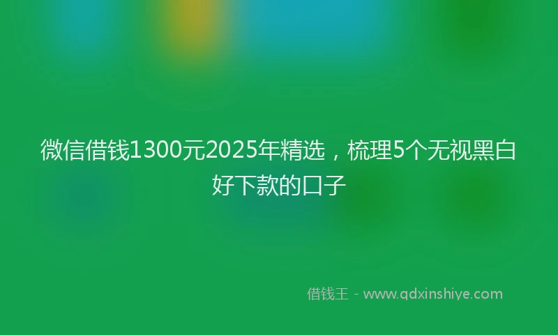 微信借钱1300元2025年精选，梳理5个无视黑白好下款的口子
