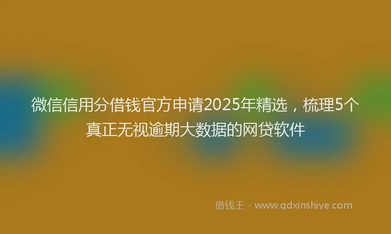 微信信用分借钱官方申请2025年精选，梳理5个真正无视逾期大数据的网贷软件