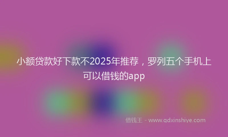 小额贷款好下款不2025年推荐，罗列五个手机上可以借钱的app