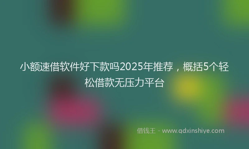 小额速借软件好下款吗2025年推荐，概括5个轻松借款无压力平台