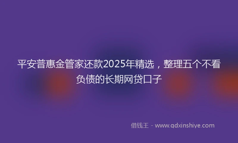 平安普惠金管家还款2025年精选，整理五个不看负债的长期网贷口子
