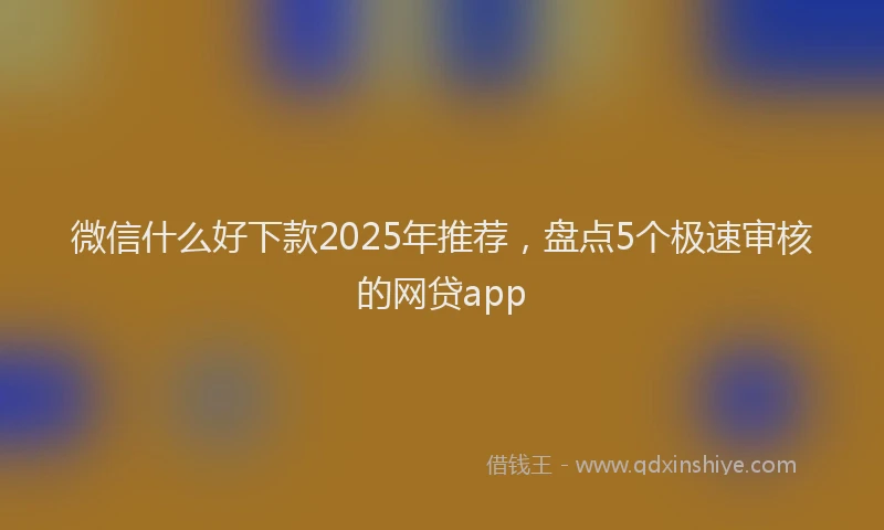微信什么好下款2025年推荐，盘点5个极速审核的网贷app