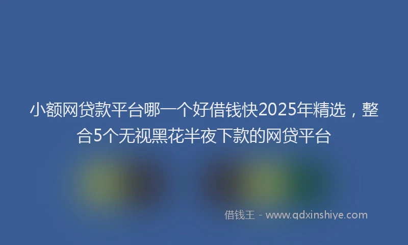 小额网贷款平台哪一个好借钱快2025年精选，整合5个无视黑花半夜下款的网贷平台