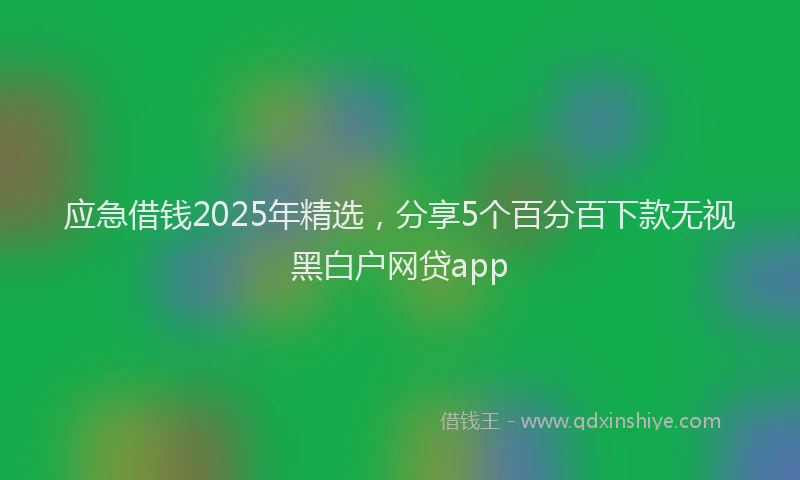 应急借钱2025年精选，分享5个百分百下款无视黑白户网贷app
