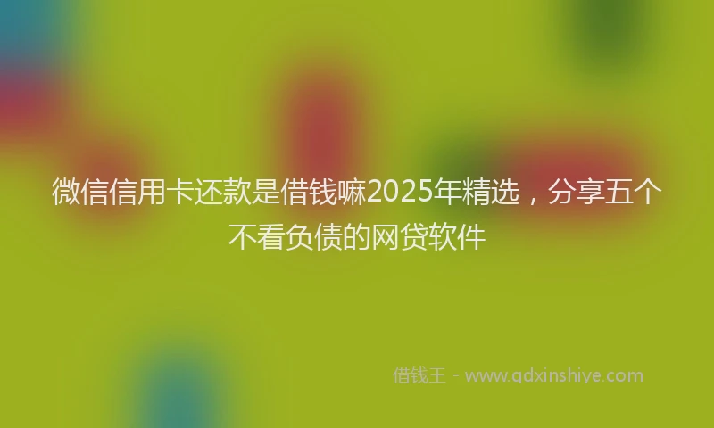 微信信用卡还款是借钱嘛2025年精选，分享五个不看负债的网贷软件