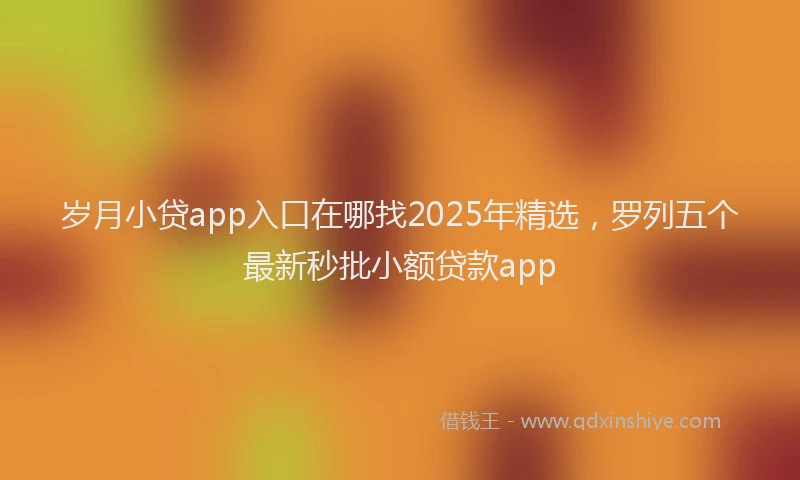岁月小贷app入口在哪找2025年精选，罗列五个最新秒批小额贷款app