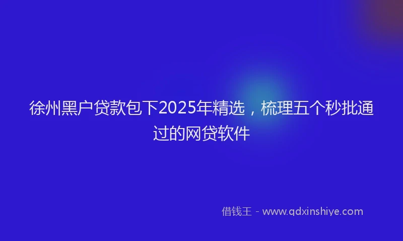 徐州黑户贷款包下2025年精选，梳理五个秒批通过的网贷软件
