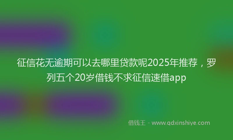 征信花无逾期可以去哪里贷款呢2025年推荐，罗列五个20岁借钱不求征信速借app