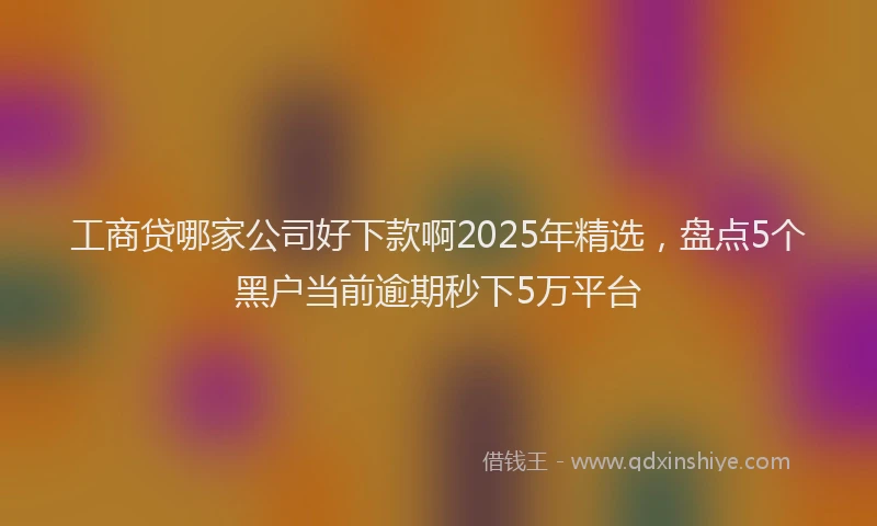 工商贷哪家公司好下款啊2025年精选，盘点5个黑户当前逾期秒下5万平台