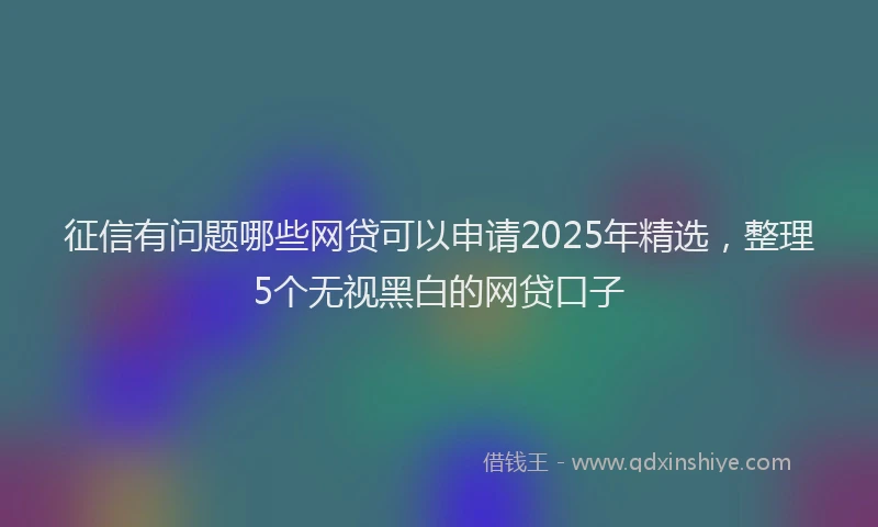 征信有问题哪些网贷可以申请2025年精选，整理5个无视黑白的网贷口子