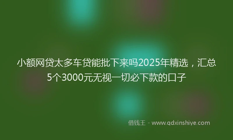 小额网贷太多车贷能批下来吗2025年精选，汇总5个3000元无视一切必下款的口子