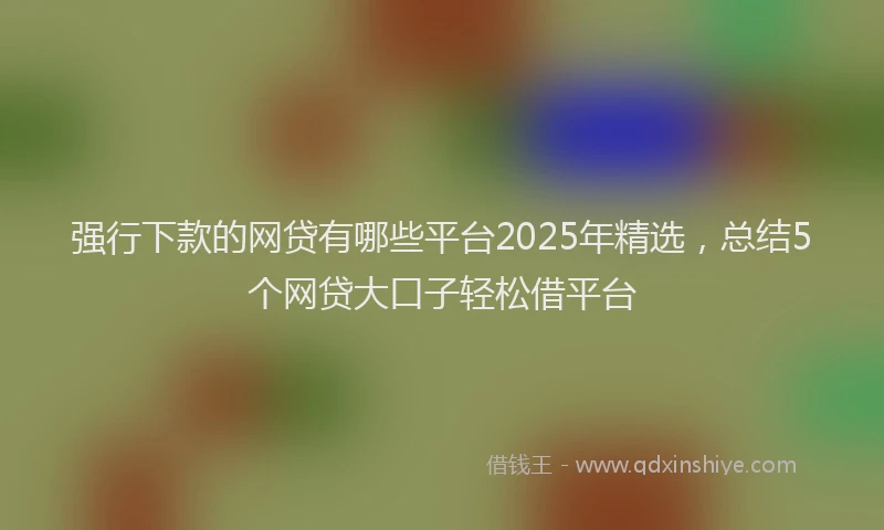 强行下款的网贷有哪些平台2025年精选，总结5个网贷大口子轻松借平台