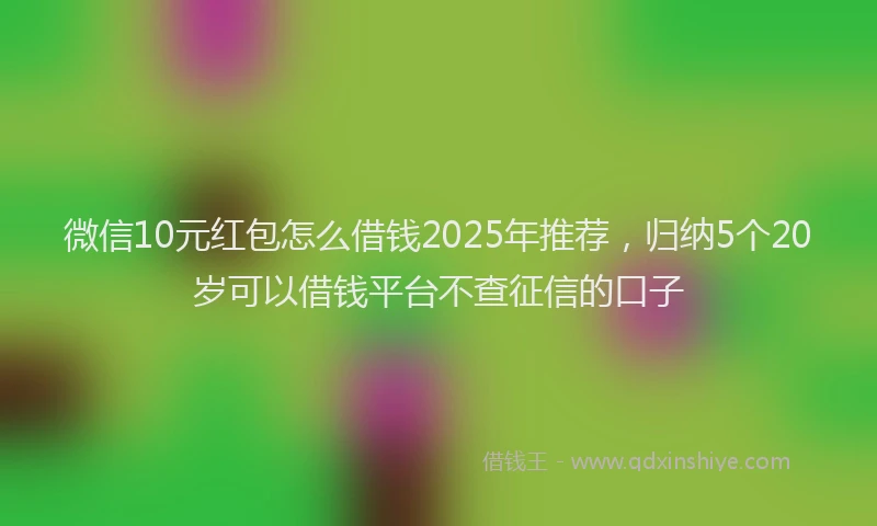 微信10元红包怎么借钱2025年推荐，归纳5个20岁可以借钱平台不查征信的口子