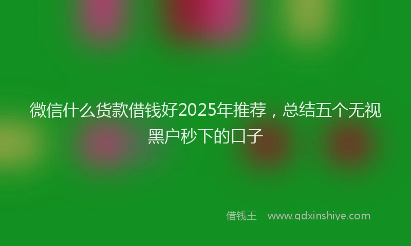 微信什么货款借钱好2025年推荐，总结五个无视黑户秒下的口子