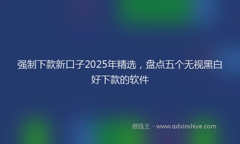 强制下款新口子2025年精选，盘点五个无视黑白好下款的软件