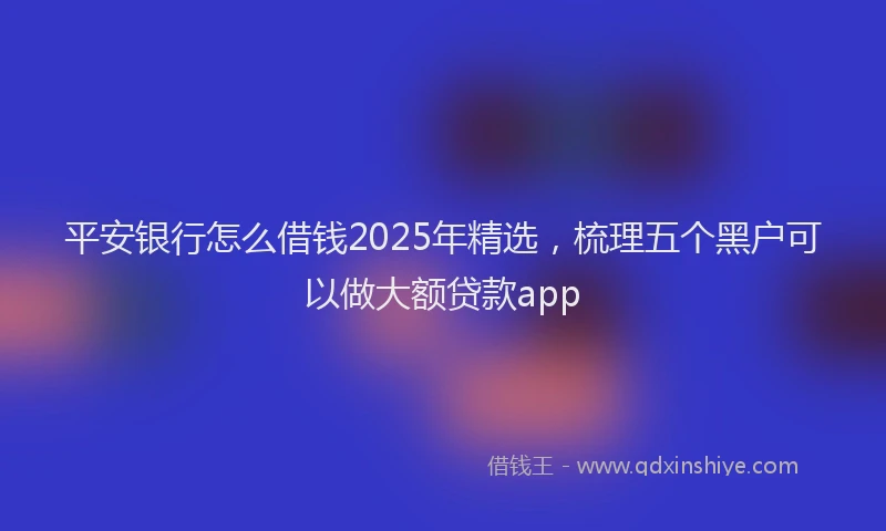 平安银行怎么借钱2025年精选，梳理五个黑户可以做大额贷款app