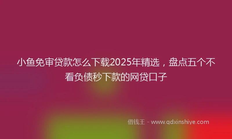 小鱼免审贷款怎么下载2025年精选，盘点五个不看负债秒下款的网贷口子