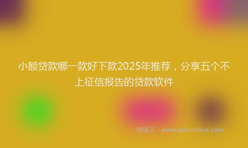 小额贷款哪一款好下款2025年推荐，分享五个不上征信报告的贷款软件
