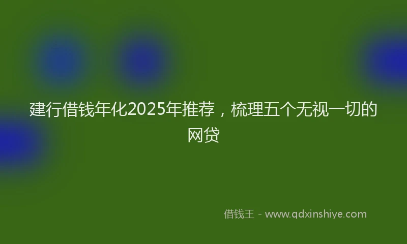 建行借钱年化2025年推荐，梳理五个无视一切的网贷