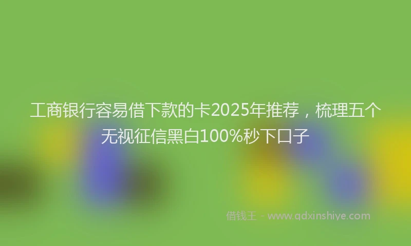 工商银行容易借下款的卡2025年推荐，梳理五个无视征信黑白100%秒下口子