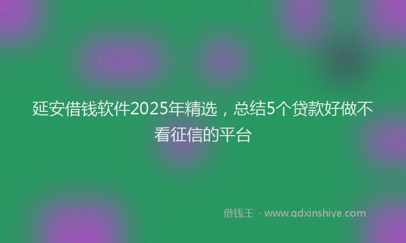 延安借钱软件2025年精选，总结5个贷款好做不看征信的平台
