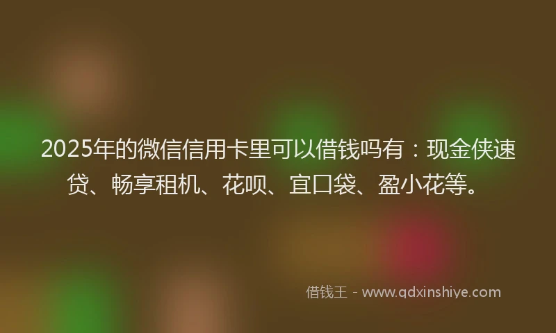 2025年的微信信用卡里可以借钱吗有：现金侠速贷、畅享租机、花呗、宜口袋、盈小花等。