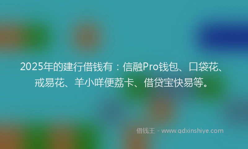 2025年的建行借钱有：信融Pro钱包、口袋花、戒易花、羊小咩便荔卡、借贷宝快易等。