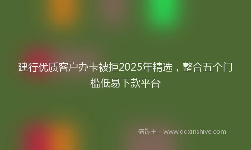 建行优质客户办卡被拒2025年精选，整合五个门槛低易下款平台
