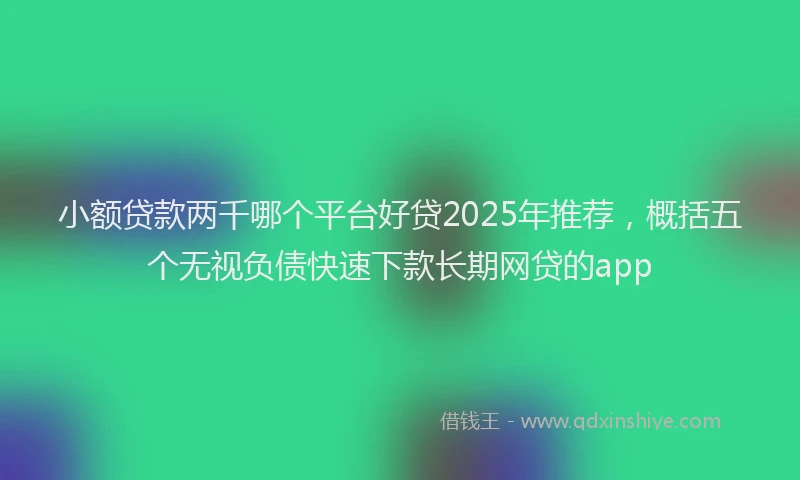 小额贷款两千哪个平台好贷2025年推荐，概括五个无视负债快速下款长期网贷的app