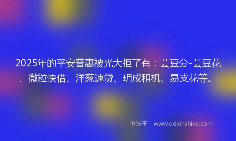 2025年的平安普惠被光大拒了有：芸豆分-芸豆花、微粒快借、洋葱速贷、玥成租机、易支花等。