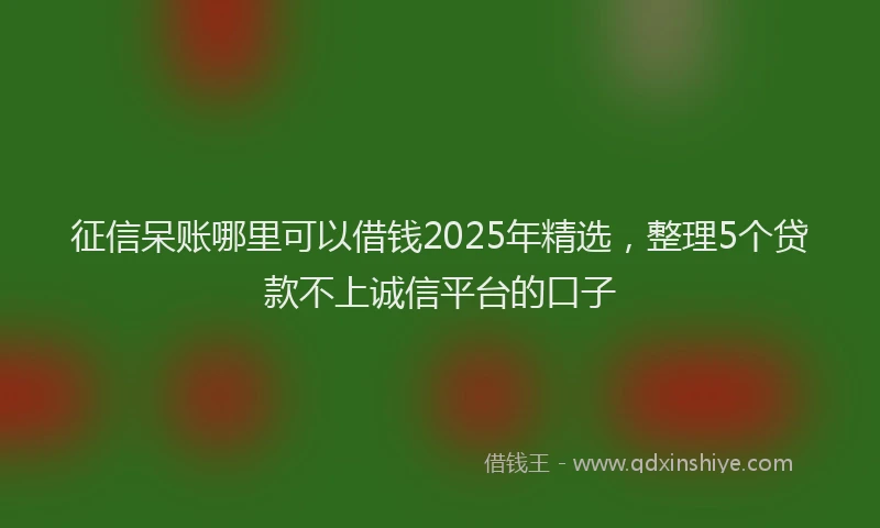 征信呆账哪里可以借钱2025年精选，整理5个贷款不上诚信平台的口子