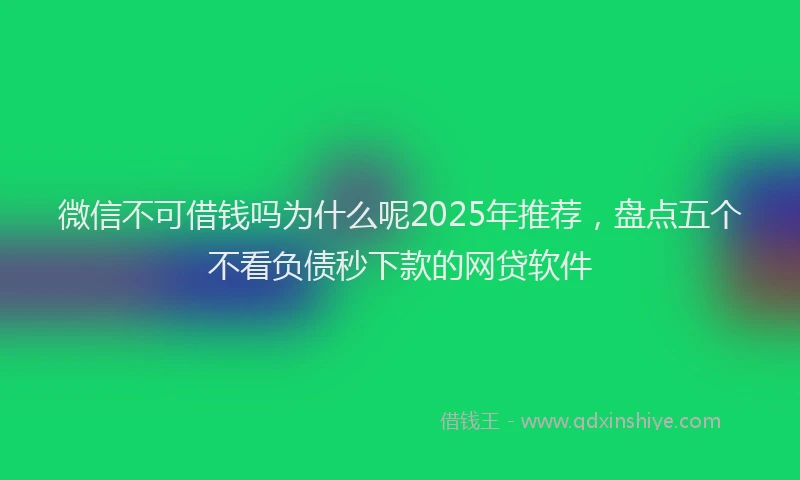 微信不可借钱吗为什么呢2025年推荐，盘点五个不看负债秒下款的网贷软件