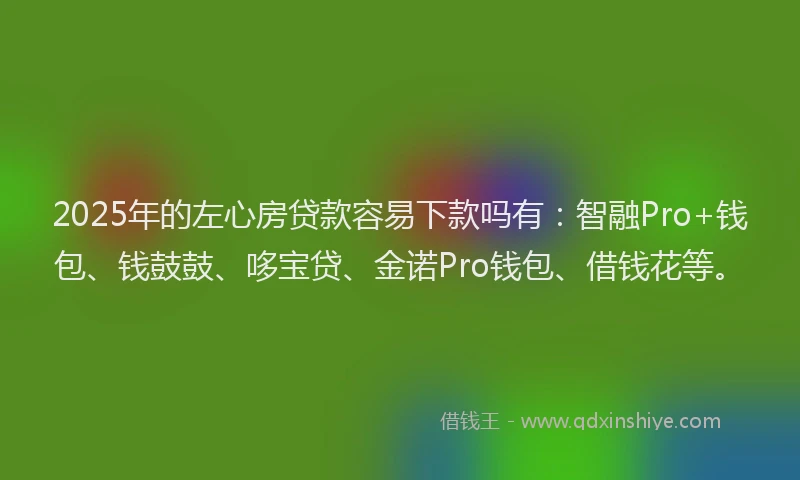 2025年的左心房贷款容易下款吗有：智融Pro+钱包、钱鼓鼓、哆宝贷、金诺Pro钱包、借钱花等。