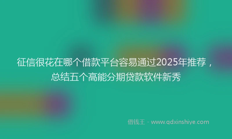 征信很花在哪个借款平台容易通过2025年推荐，总结五个高能分期贷款软件新秀