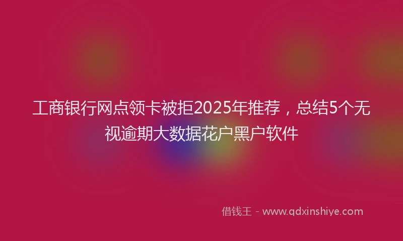 工商银行网点领卡被拒2025年推荐，总结5个无视逾期大数据花户黑户软件