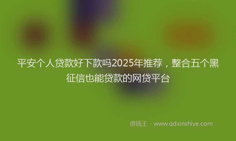 平安个人贷款好下款吗2025年推荐，整合五个黑征信也能贷款的网贷平台